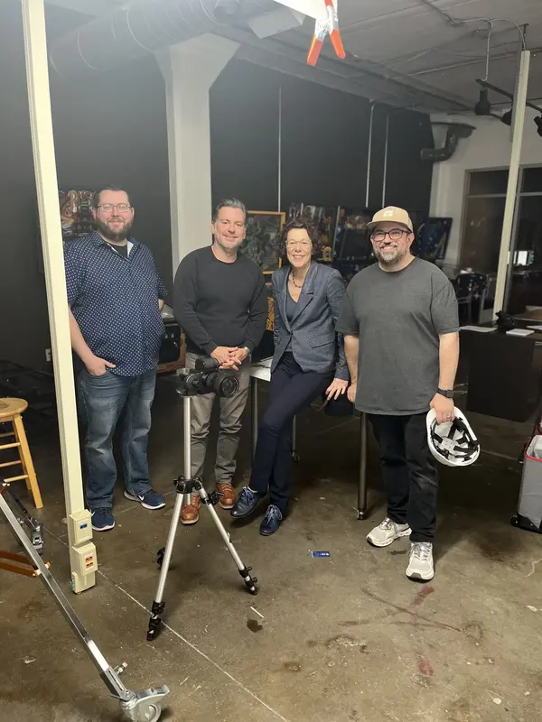 Working with the video producers to create leadership program content, 2025