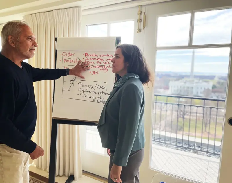 Training the nation's new Speakers of the House, overlooking the White House.
